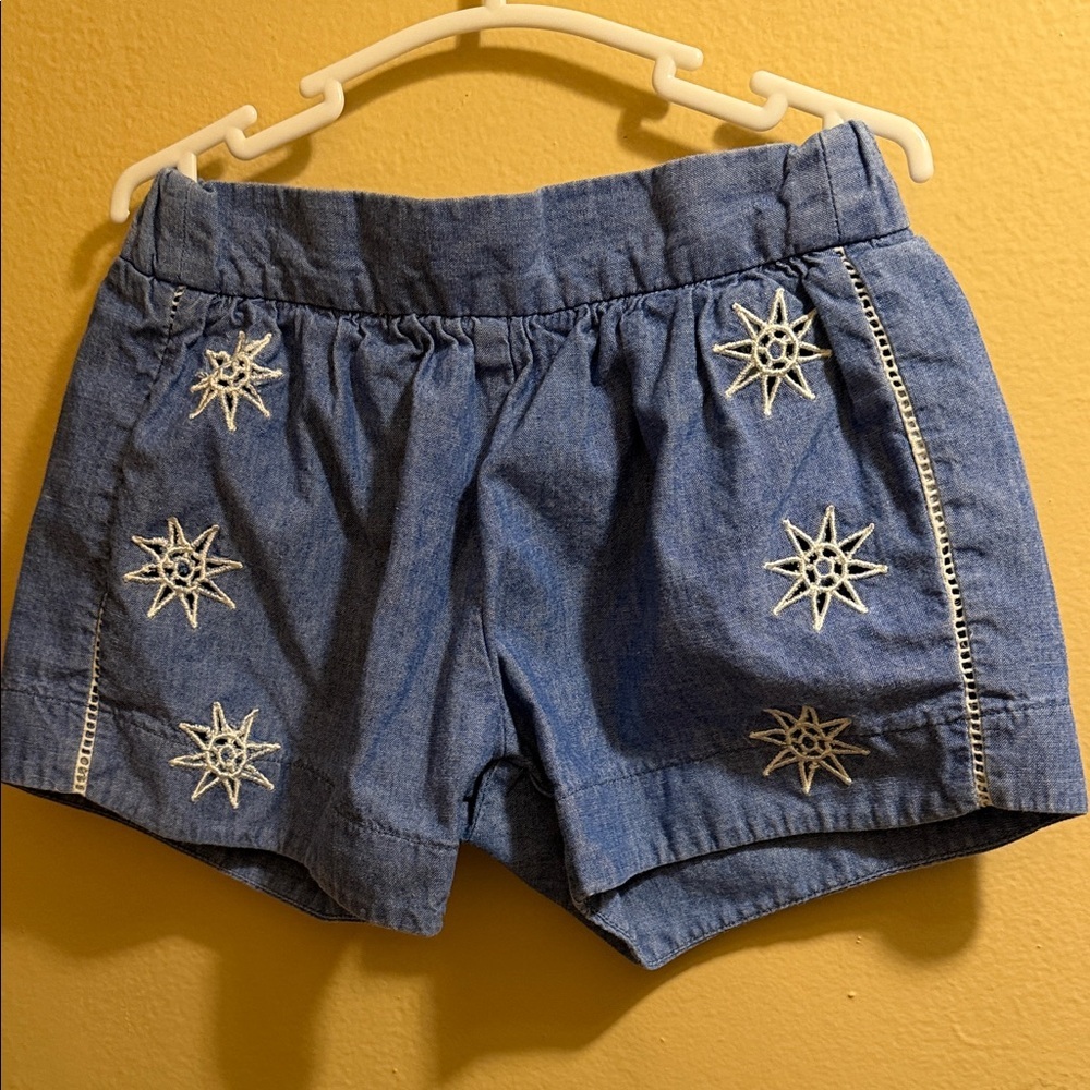 Chloe Light Blue Star Embroidered Bermudas - Picture 2 of 5